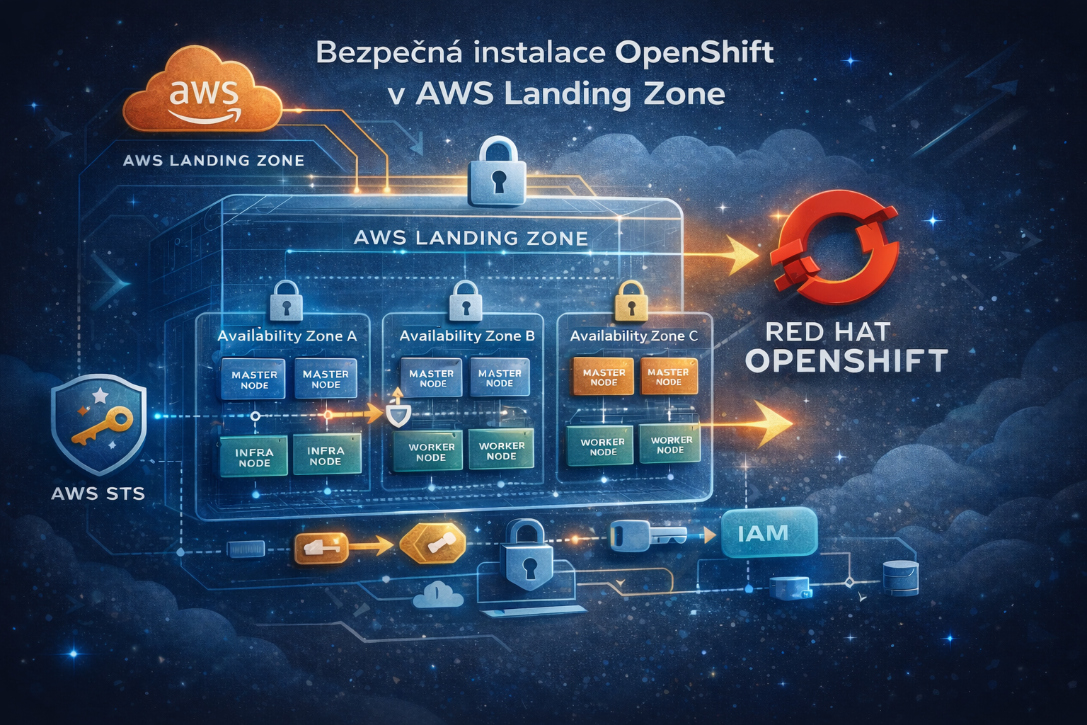 bezpečná instalace OpenShift v AWS Landing Zone